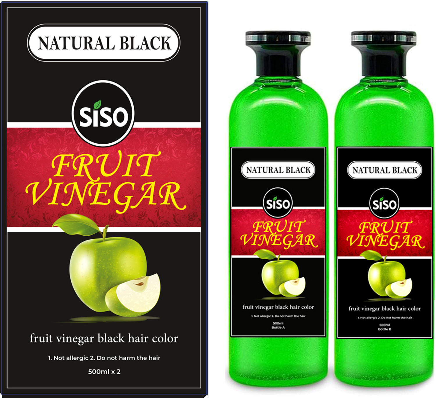 SISO FRUIT VINEGAR HAIR DYE , BLACK