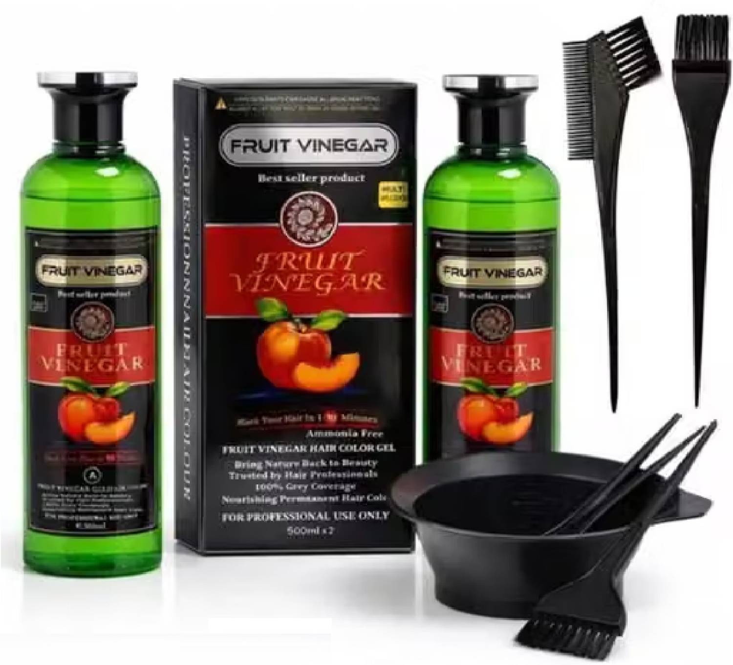 DoDo Girl Fruit Vineger black colour gel 1000ML with bowl set , BLACK