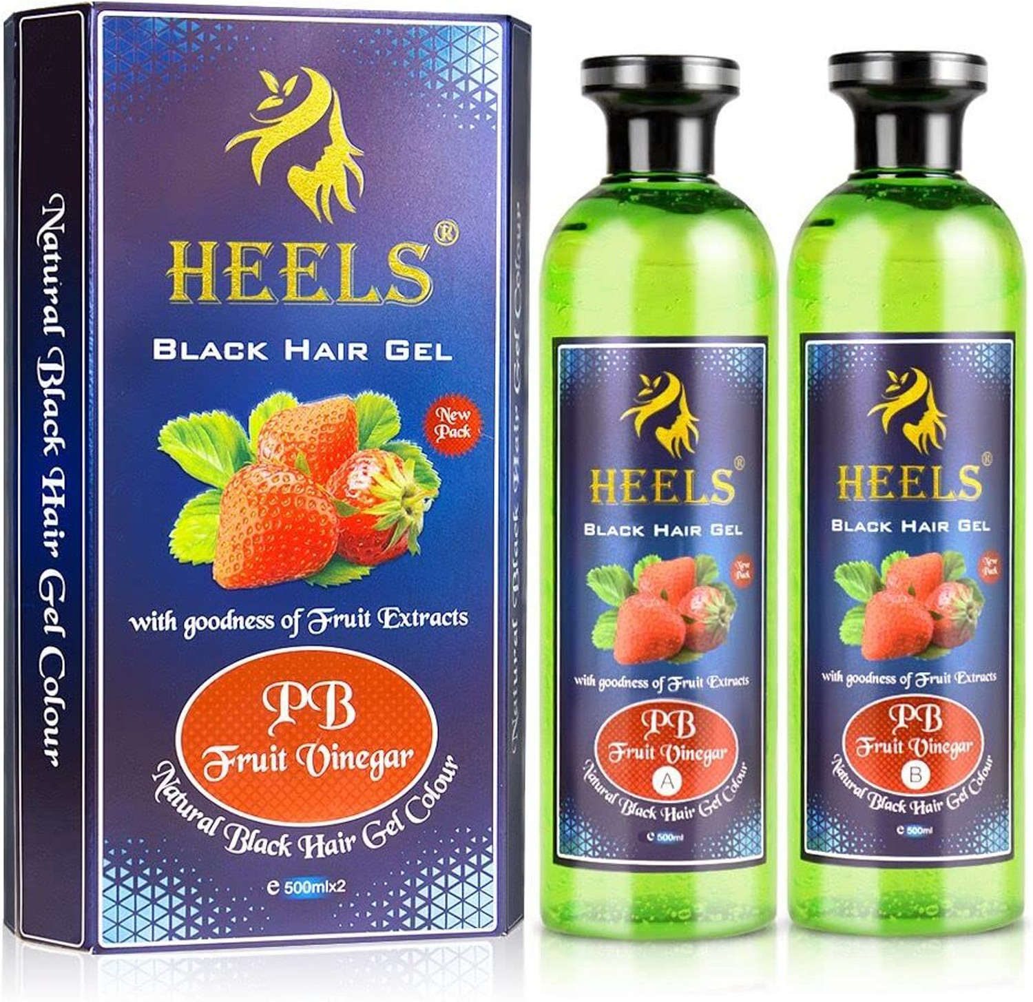 Image of heels Luxuria Fruit Vinegar Gel Hair Color, Natural Black Color Dye , Black