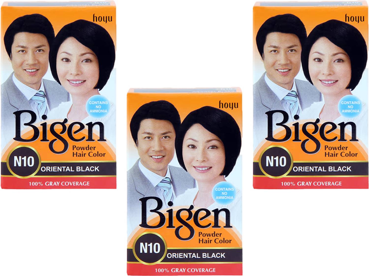 Bigen Powder Hair Dye Oriental Black N10 , Oriental Black ( Pack of 3 )