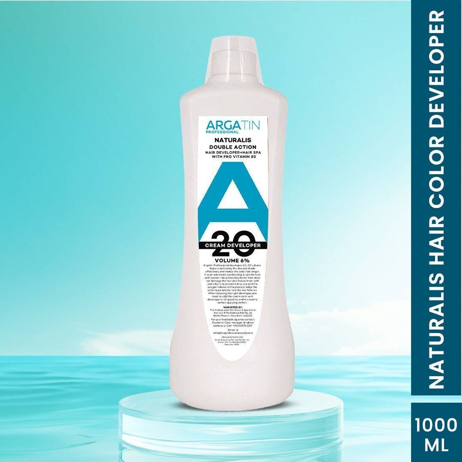 ARGATIN Professional Naturalis Hair Color Developer 20 Volume 6% Hair Developer+Hair Spa , White