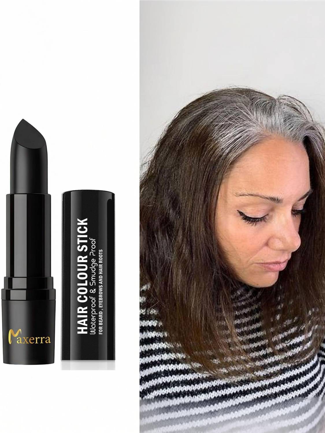7days natural Hair Colour Touch Up Stick Instant Grey Hair Coverage Root TouchUp Natural Black , BLACK