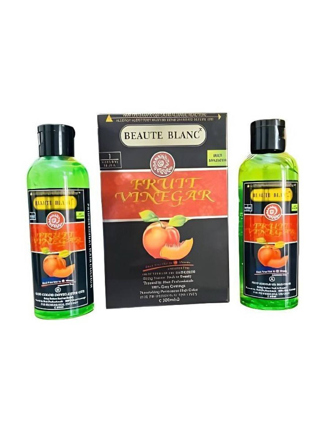 BEAUTÉ BLANC Fruit Vinegar Hair Gel Color Natural Black Color Dye for Both Men & Women 200 ml , Herbal Extracts and No Ammonia Pure Black Colour