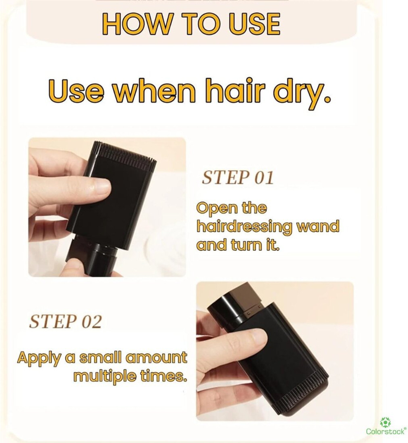 Image of Colorstock Hair Dressing Wand : Smooth Natural Hair Root Coverage Applicator
