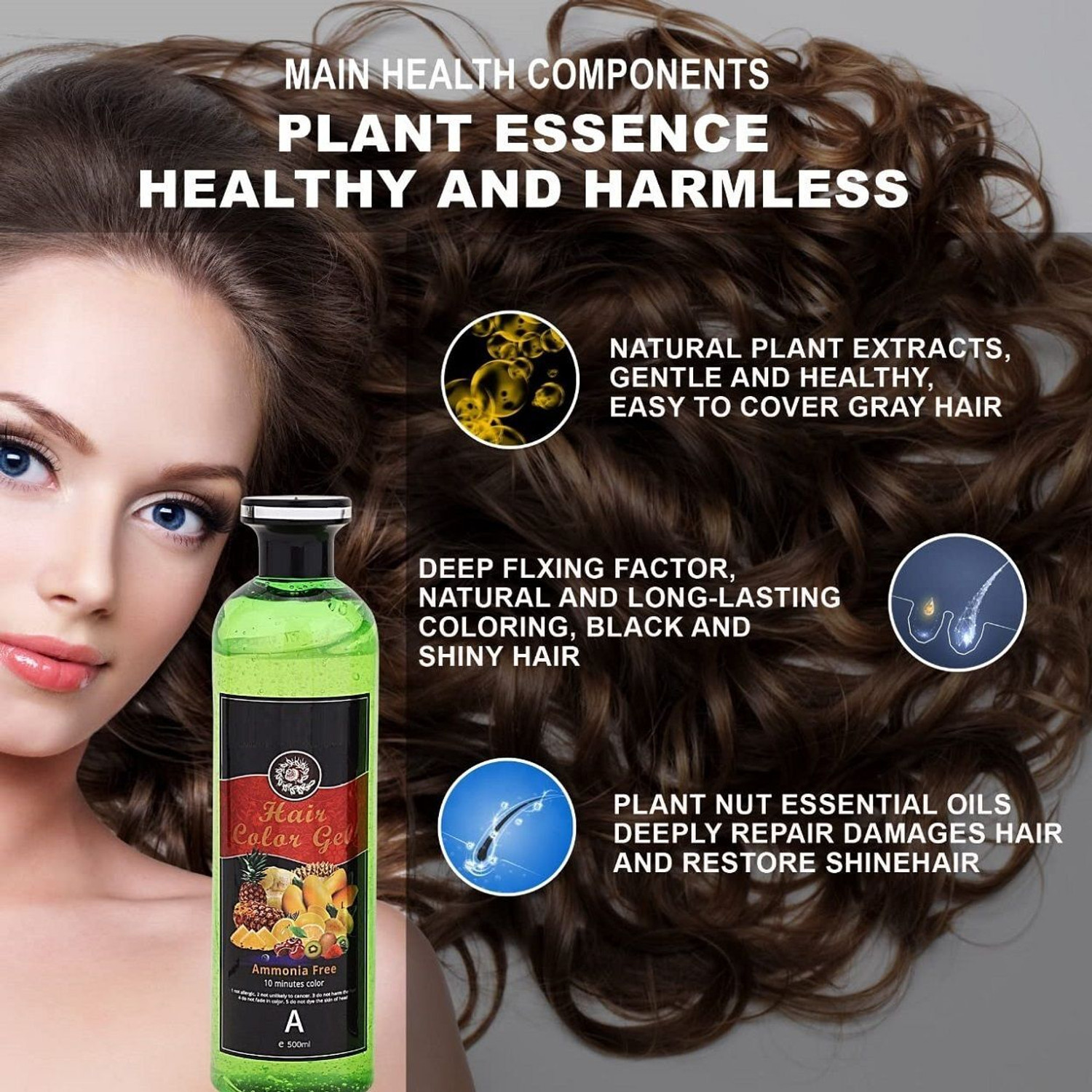 Image of Essensity Fruit Vinegar Ammonia Free 10 Minutes Hair Color Colour Gel + Bowl Brush Set , Natural - Black