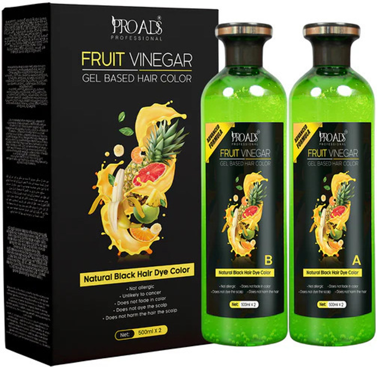 Image of PRO ADS FRUIT HAIR GEL COLOR , BLACK