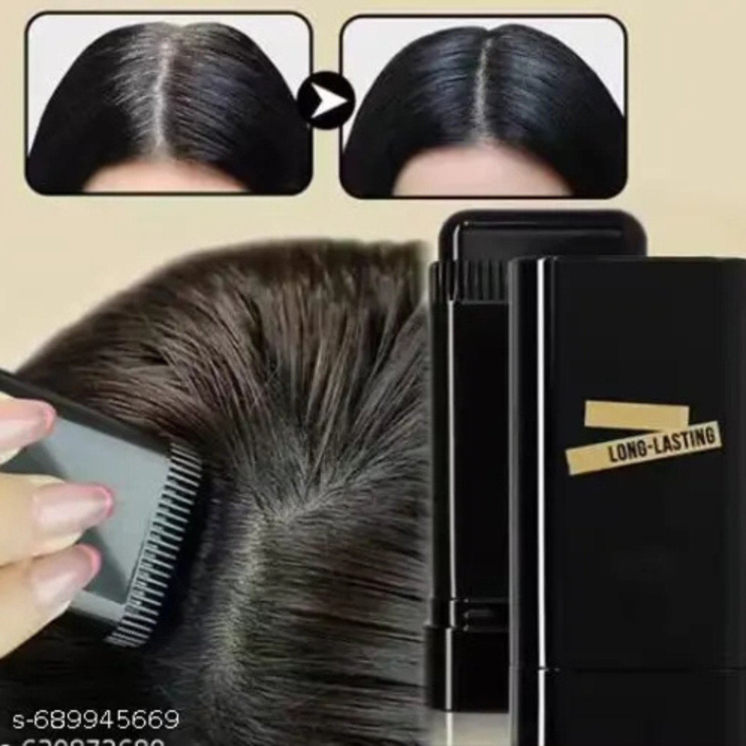 Image of SOMIYO Instant Hair Color Stick Comb, Waterproof Quick Root Touch Up for Gray Hairs , Black