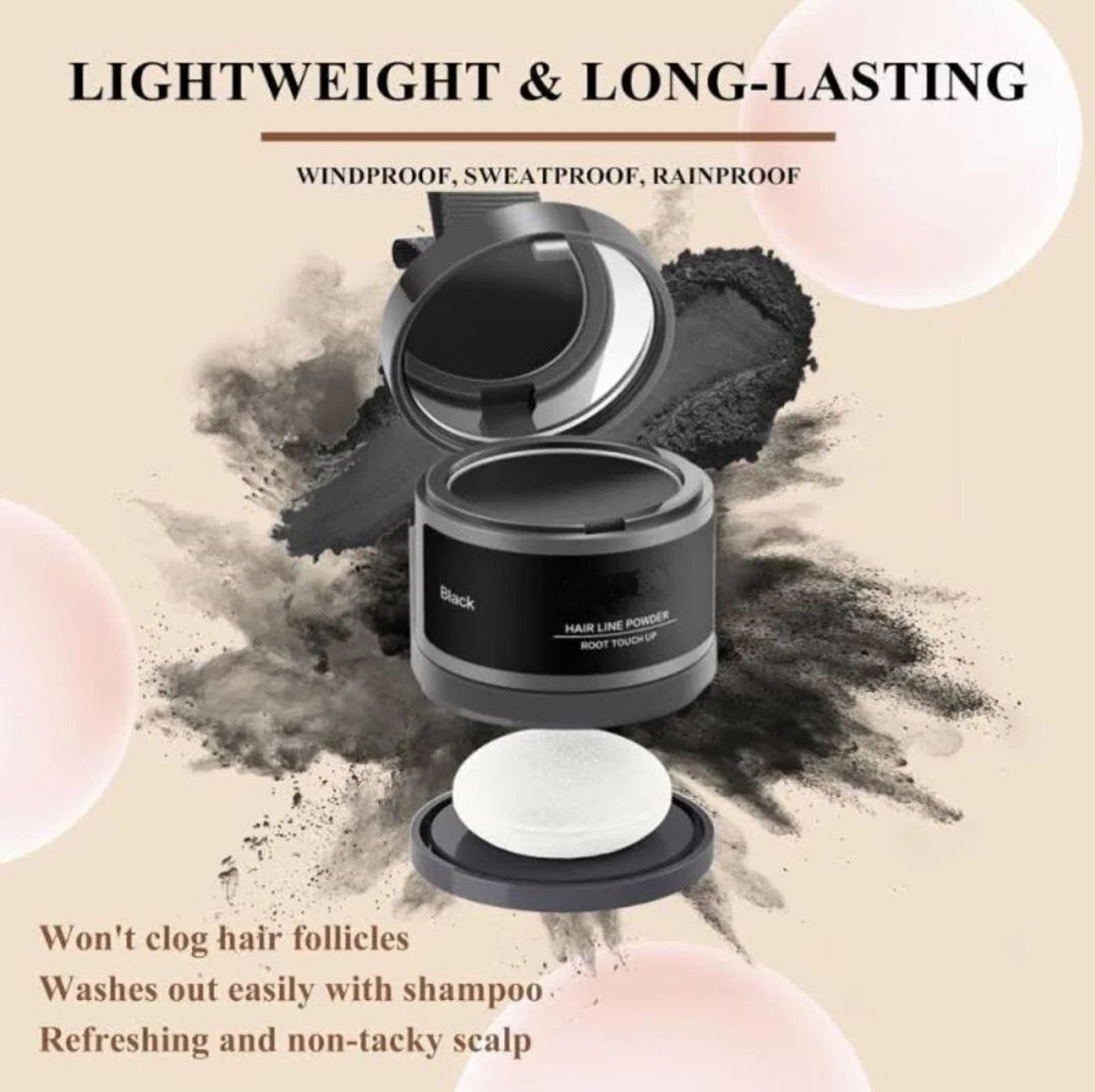 Image of luminours Conceals Hair Loss, Bald Patch And Grey Hair , Black