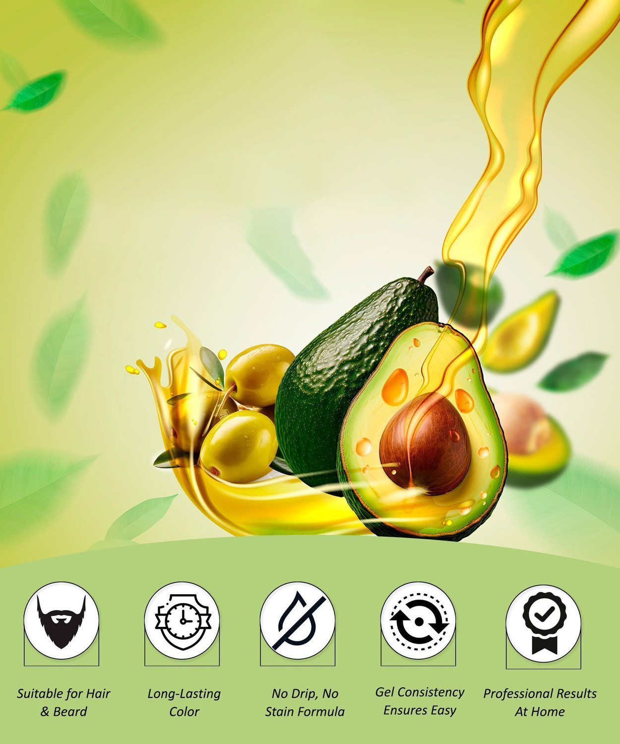 Image of Nisha Fruit Care Hair Color Gel Beard Color No Ammonia Vegan No Paraben Leave No Stain , Original Black