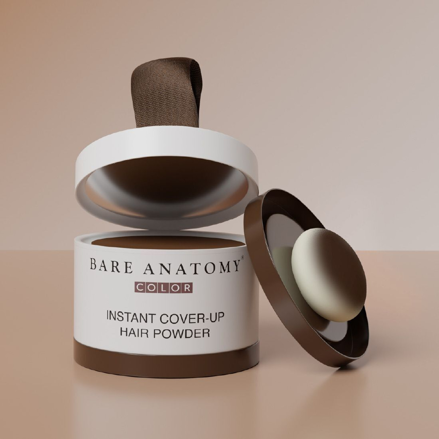 BARE ANATOMY Cover-Up Hair Powder for 100% Instant Grey Coverage | Seamless Natural Finish , Brown