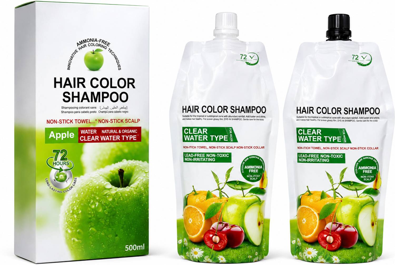 AFFLANO Ammonia-Free Black Hair Color Shampoo, 72-Hours for Men & Women , Black