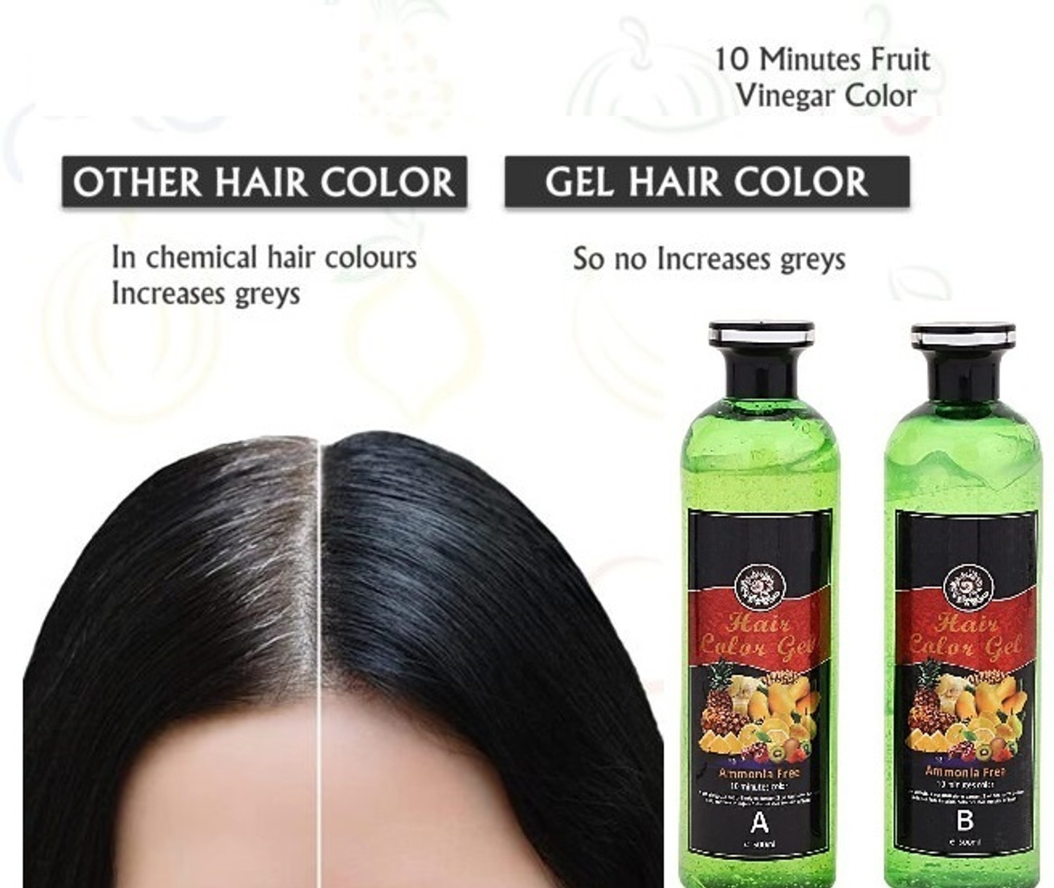 Image of Essensity Fruit Vinegar Ammonia Free 10 Minutes Hair Color Colour Gel + Bowl Brush Set , Natural | Black