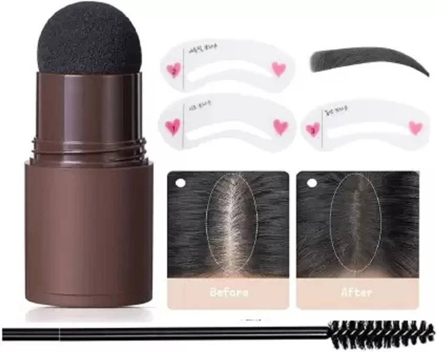 AFARAXIA Professional Use 2 in 1 Hairline Shadow Powder Stick Hairline , BLACK