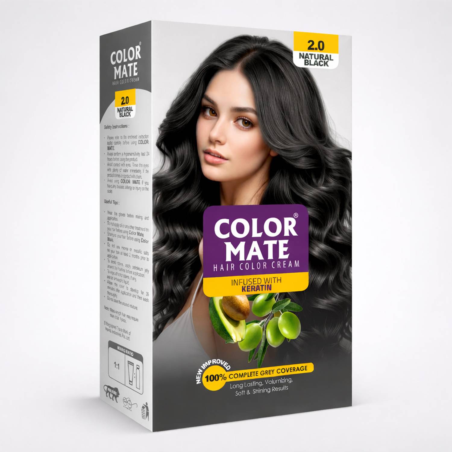 COLOR MATE 100% Grey Coverage, Ammonia-Free Unisex Permanent Cream Hair Colour,Pack Of 1 , Natural Black Rs. 87 - Flipkart