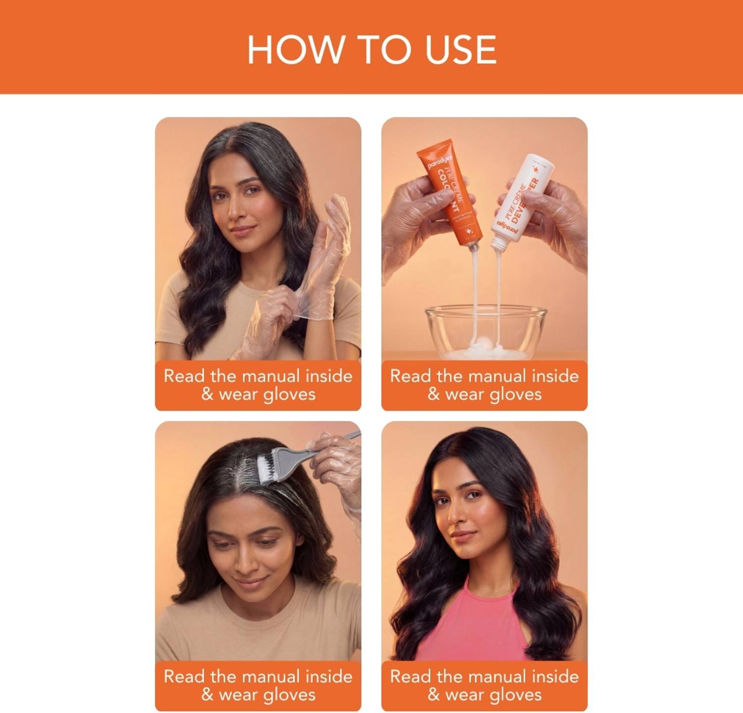 Paradyes Pure Creme Care No Ammonia Hair Color 3.0, 60g + 10 ml, Dark - Image 4