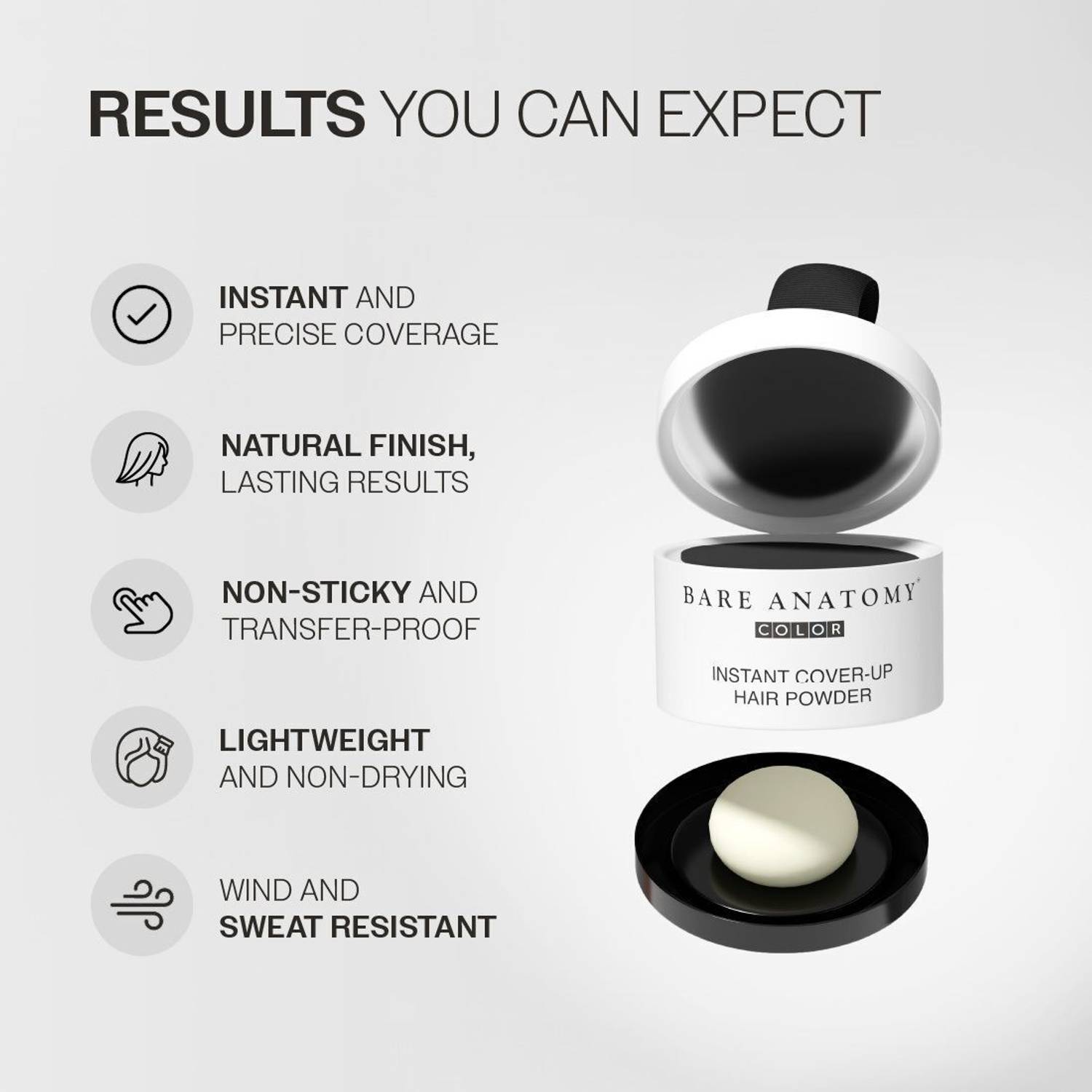 BARE Cover-Up Hair Powder for Instant Grey Coverage - Image 4