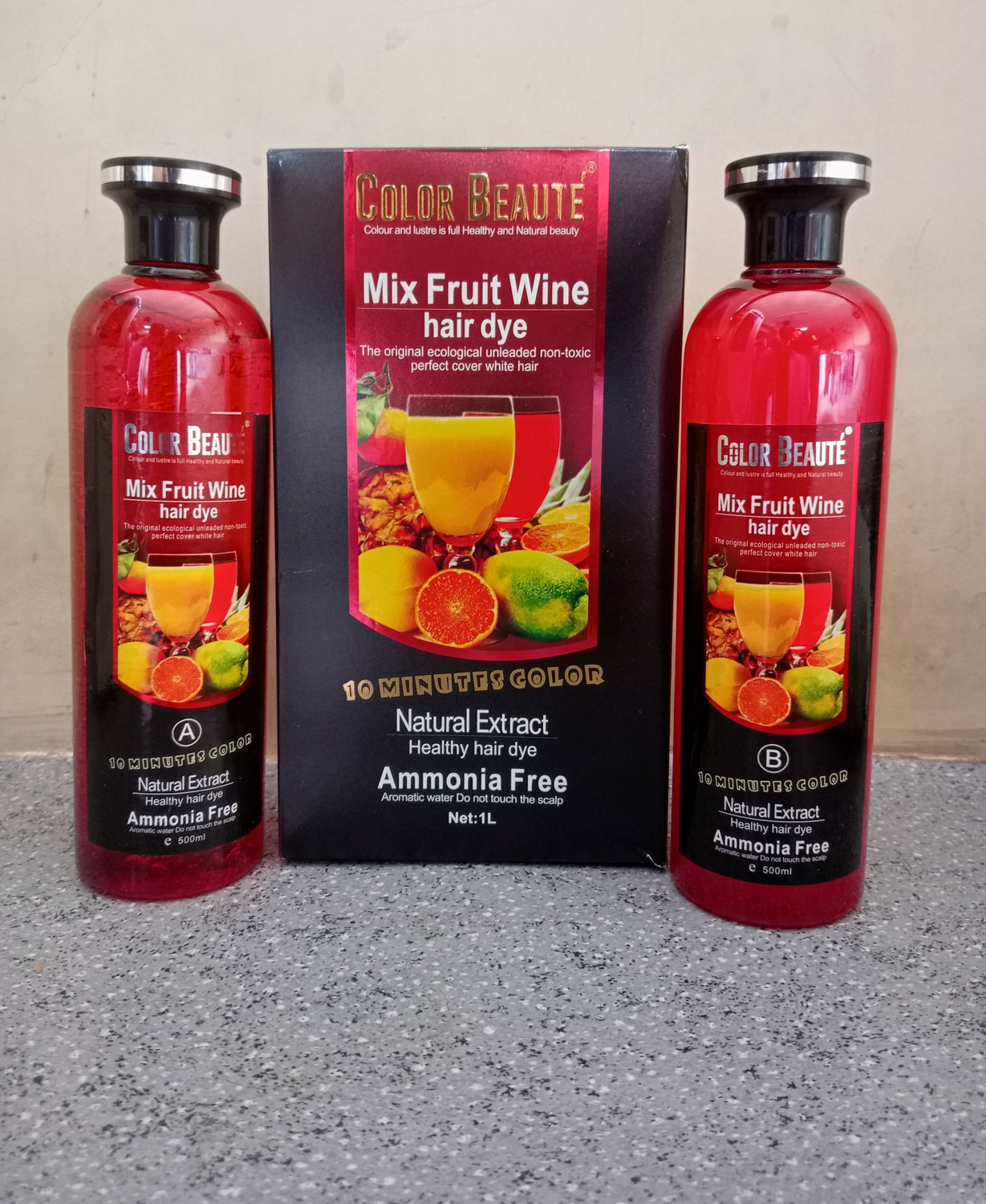 Image of Color Beaute MIX FRUIT WINE HAIR COLOR GEL , NATURAL BLACK