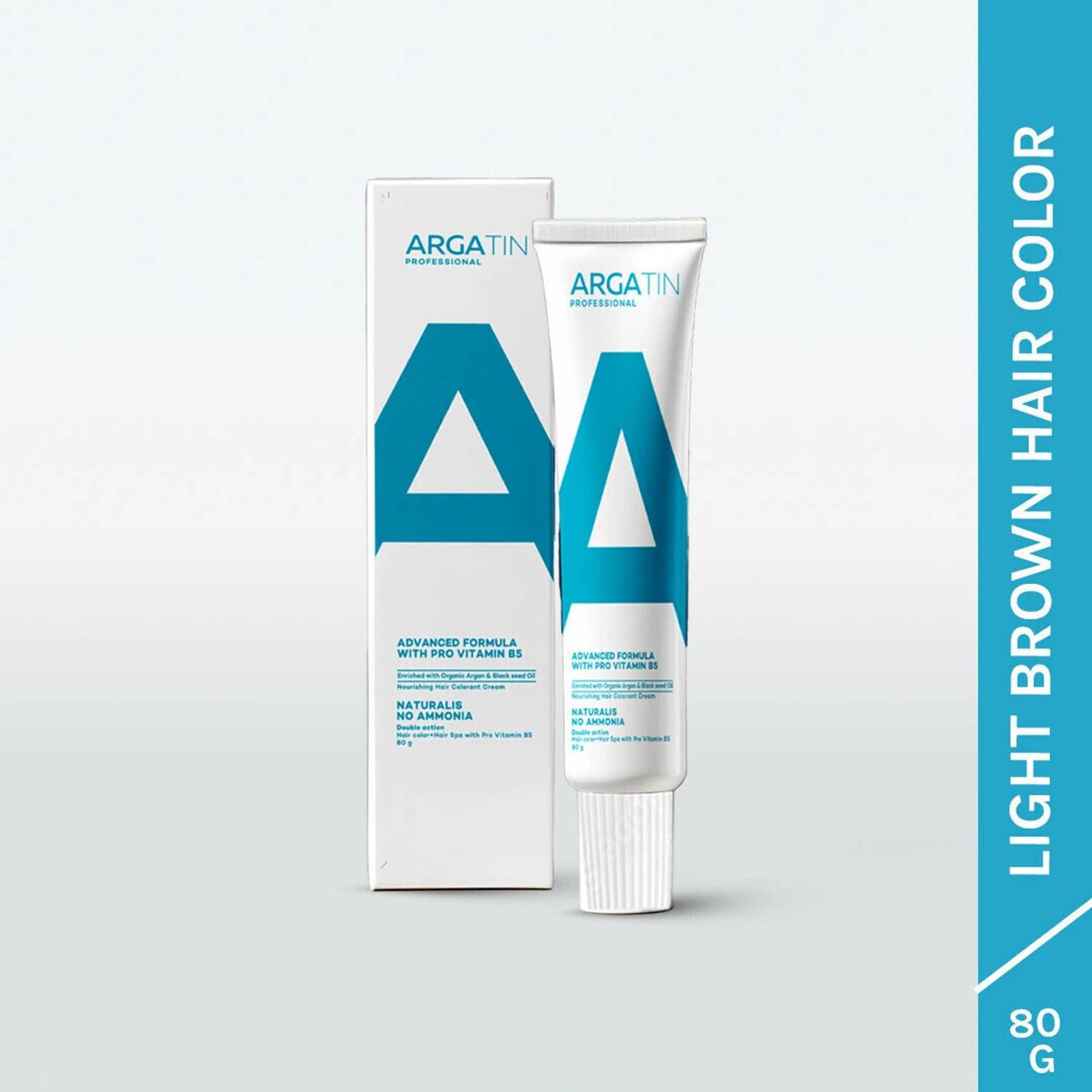 ARGATIN Professional Naturalis Hair Color Tube, No.5 Light Brown 80gm No Ammonia , Light Brown