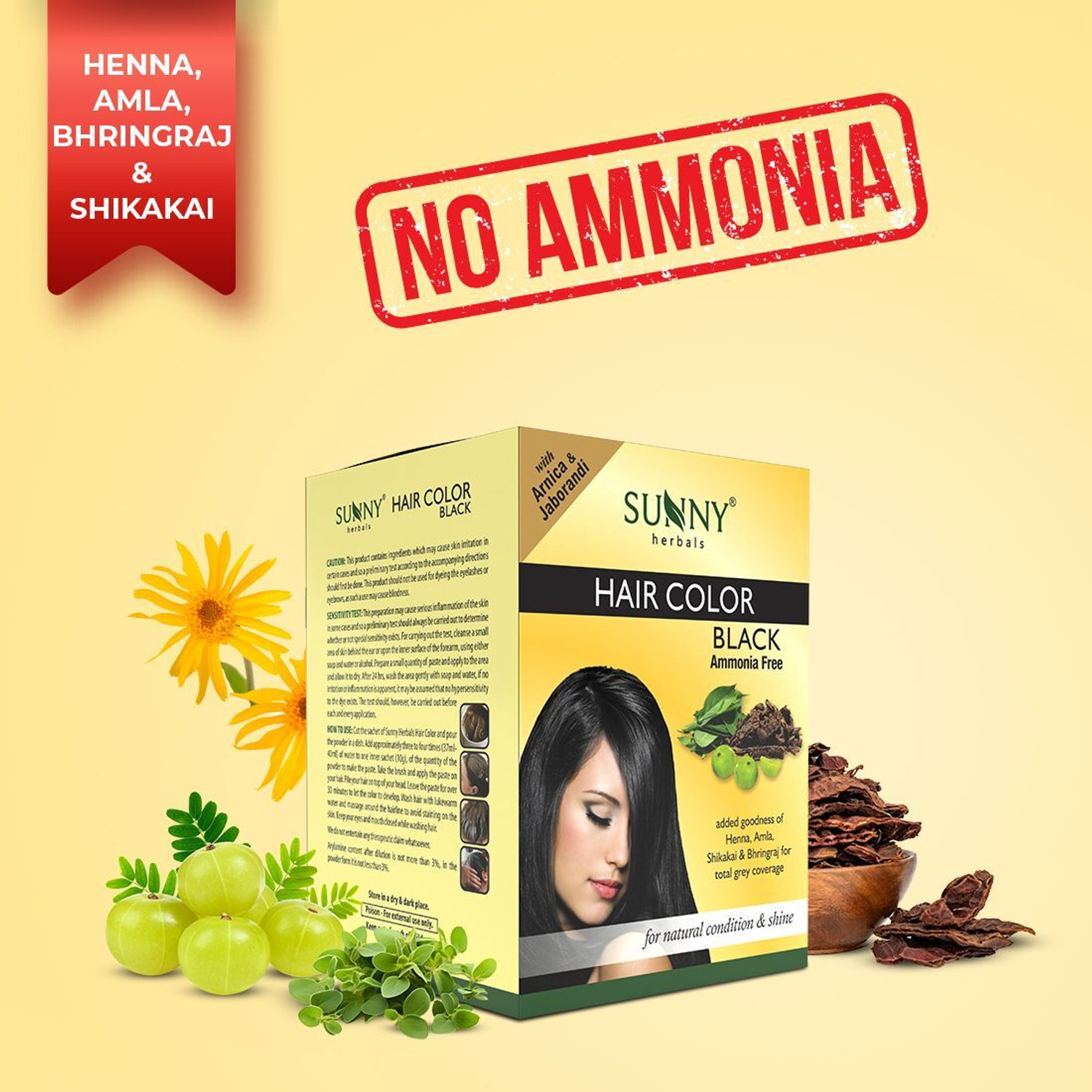 Image of Sunny Herbals Hair color Pack of 6 , Black
