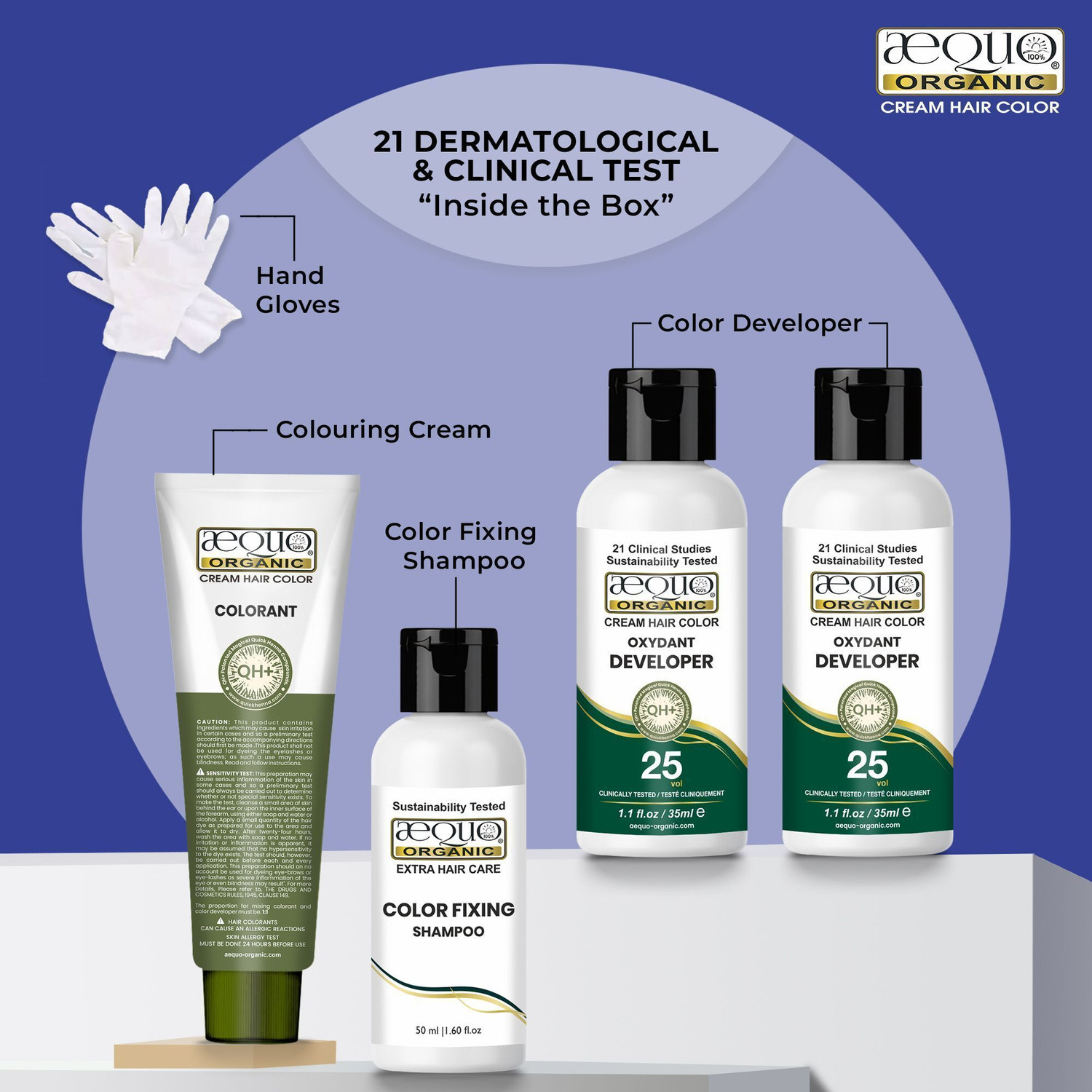 Image of Aequo Organic Permanent Hair Color, Men 5N Light Brown Hair Colour Kit, 170ml , Light Brown
