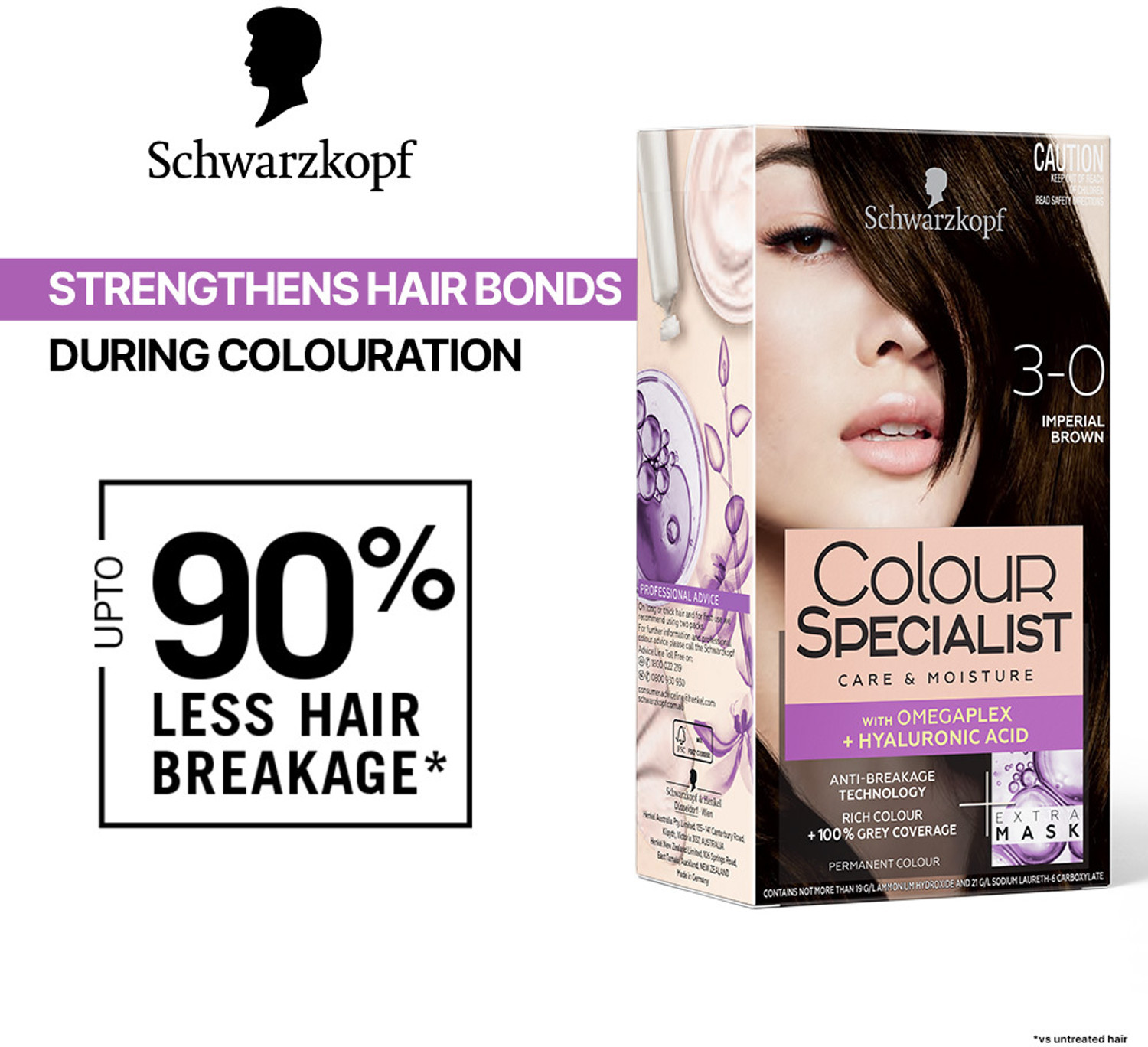 Image of Schwarzkopf Colour Specialist At Home Permanent Hair Colour - 3.0 Imperial Brown, 3.0 Imperial Brown
