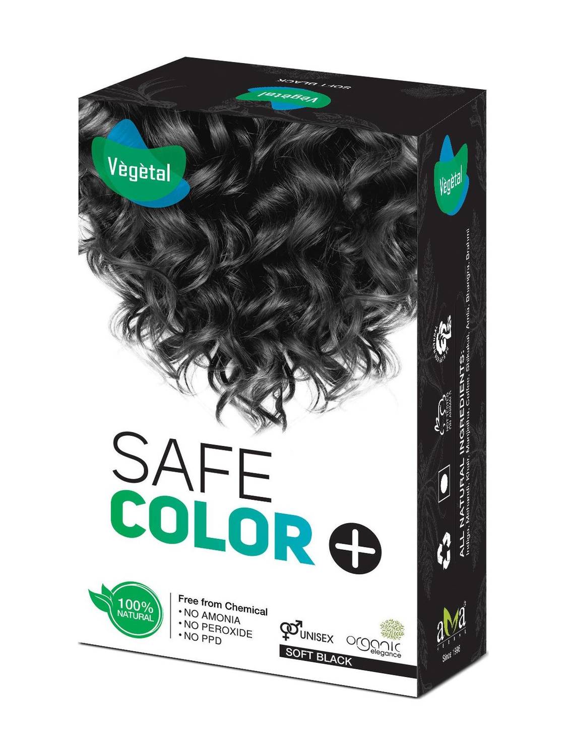 VEGETAL Safe Color+ - Soft Black 100g. , Soft Black