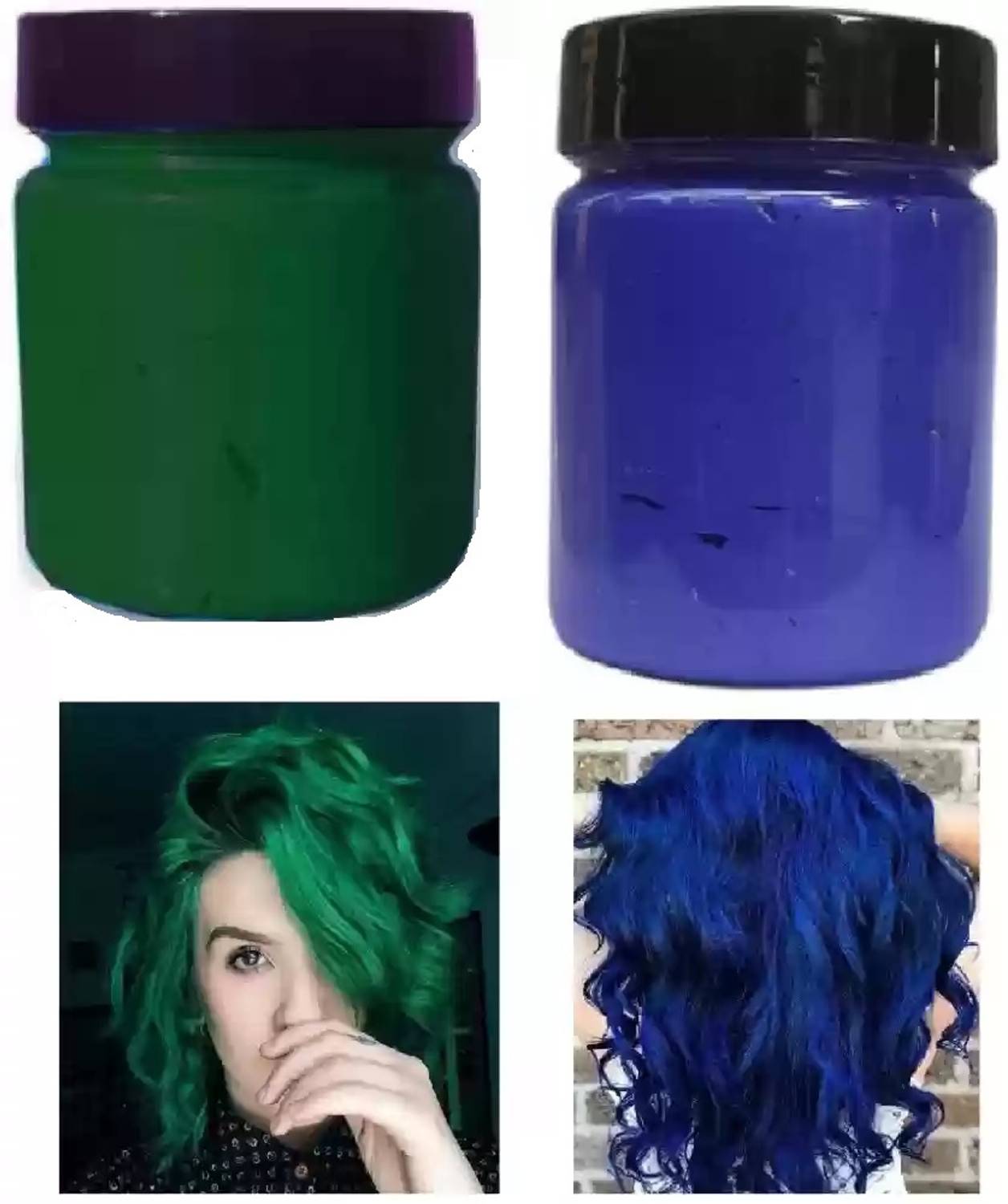 GABBU temporary hair color wax for blue green hair , green, blue