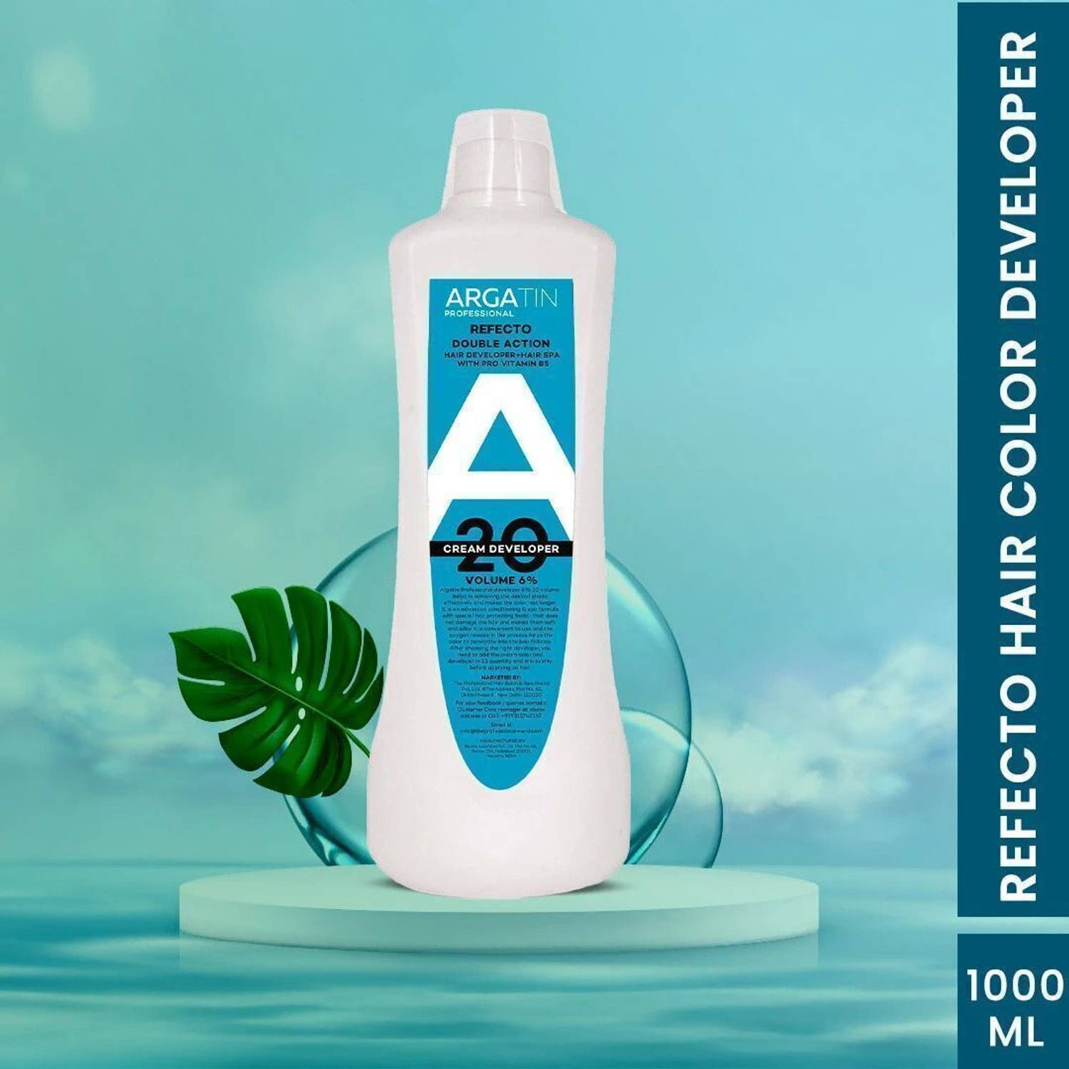 ARGATIN Professional Refecto Hair Colour Cream Developer 20 Volume 6% | Pro Vitamin B5 , Natural
