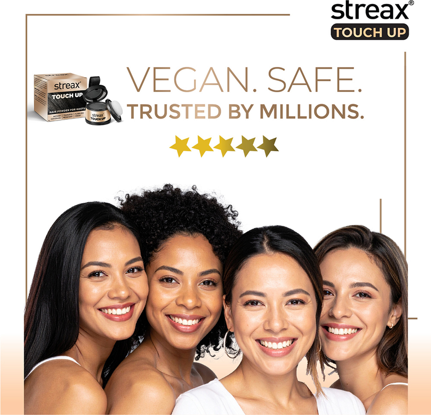 Image of Streax Hair Root Touch Up Powder Black - 4gm , Black