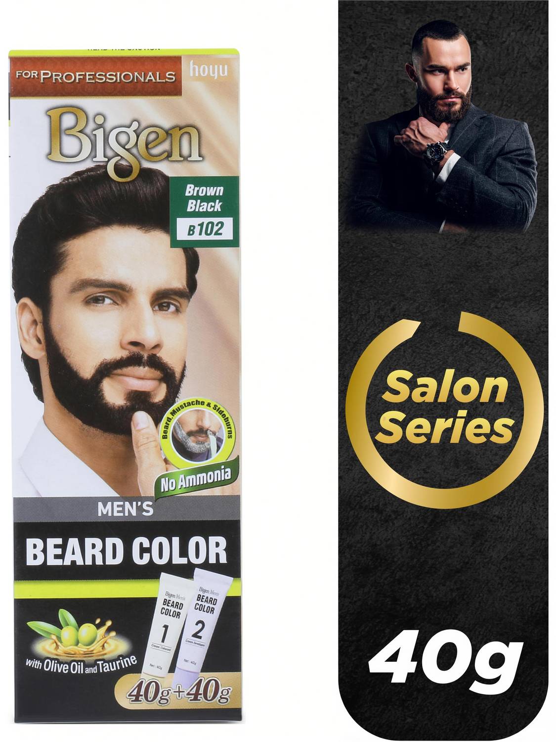 Bigen Professional Beard Color B102 , Brown Black