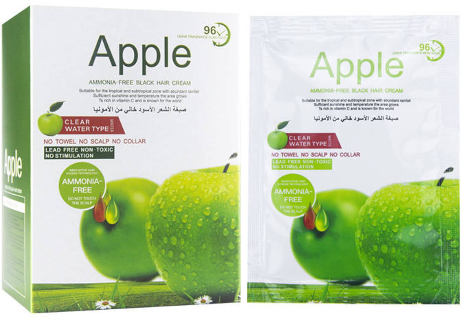 AFFLANO Apple Ammonia-Free Black Dye Hair Color Cream 25mlx10 Sachets , BLACK