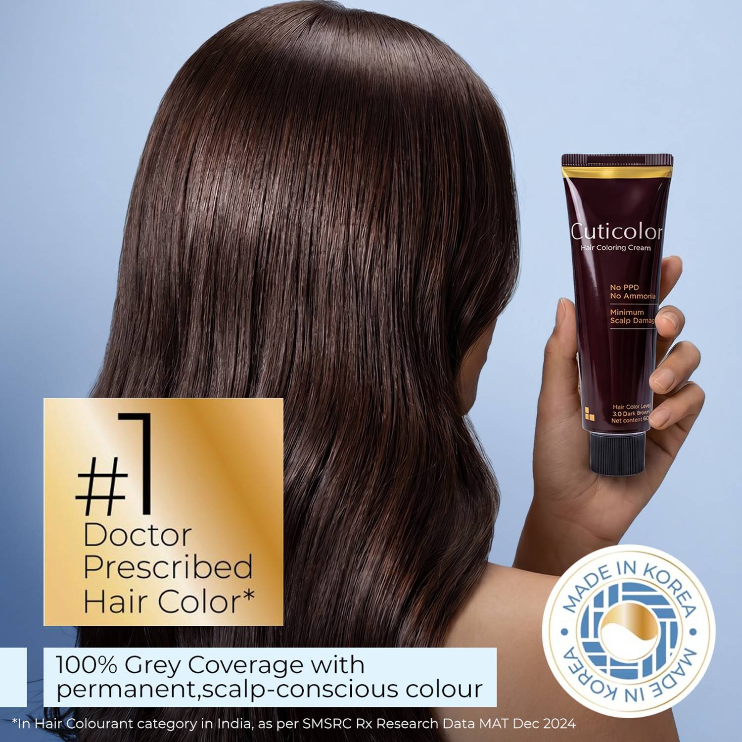 Cuticolor Permanent Hair Color Cream Dark Brown - Image 3