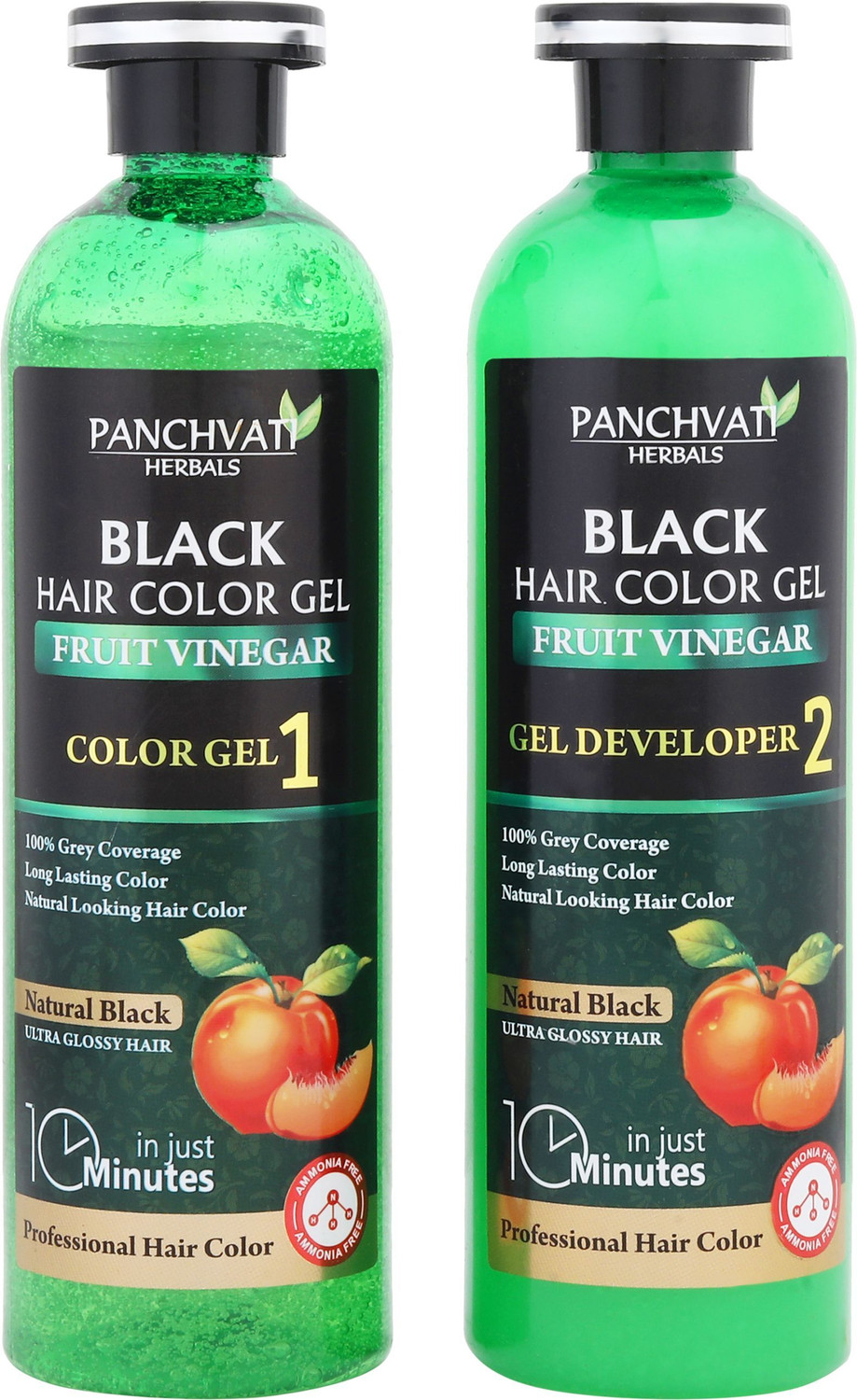 Image of panchvati Herbals Fruit Vinegar Hair Color Gel, Natural Black Hair Dye 1Ltr , Black