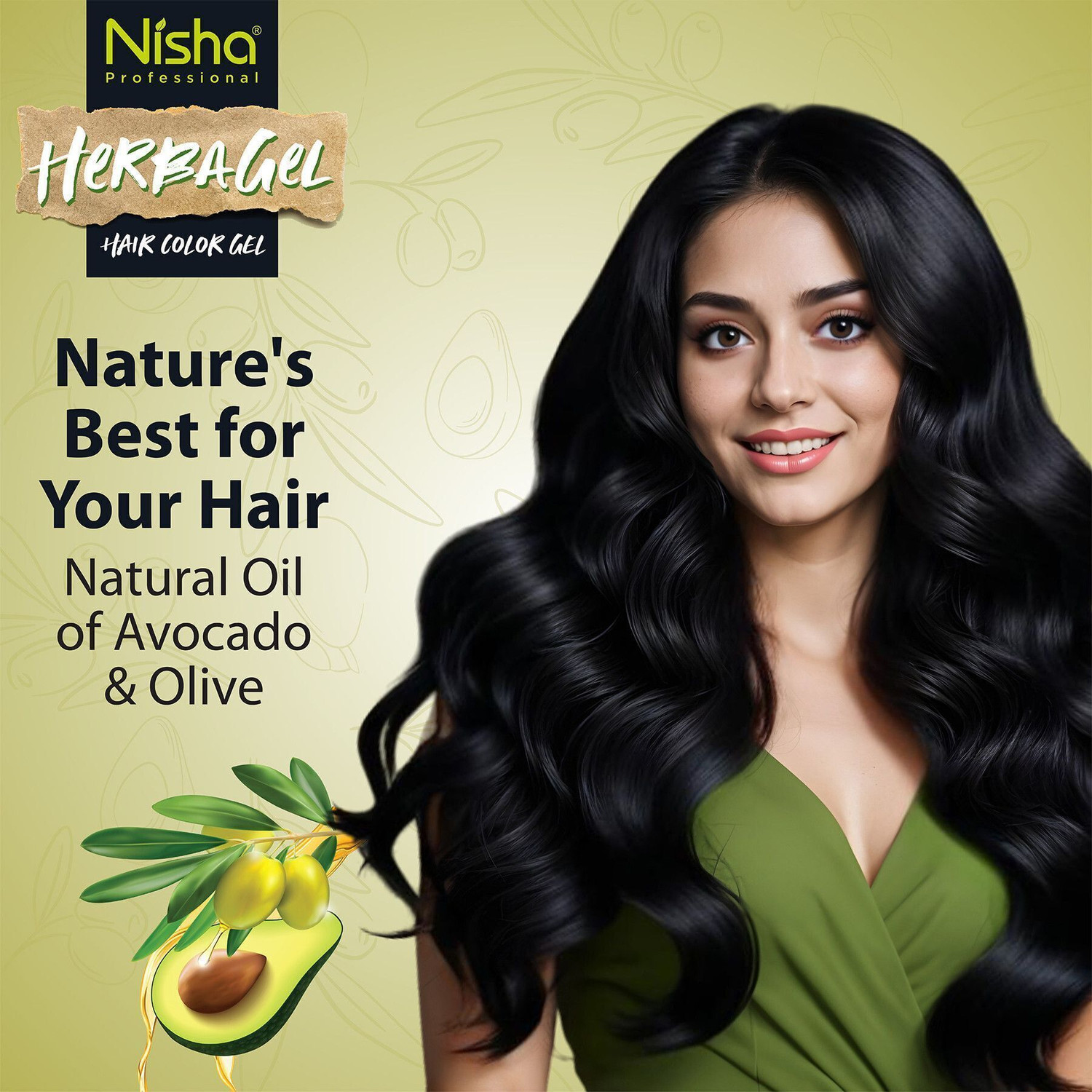 Image of Nisha Fruit Care Hair Color Gel Beard Color No Ammonia Vegan No Paraben Leave No Stain , Original Black