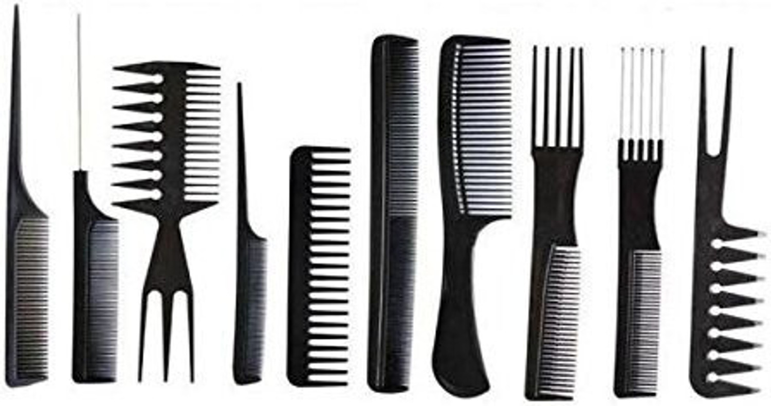 Image of Uchiha 10Pcs Pro Salon Hair Cut Styling Hairdressing Barbers Combs Brush Set