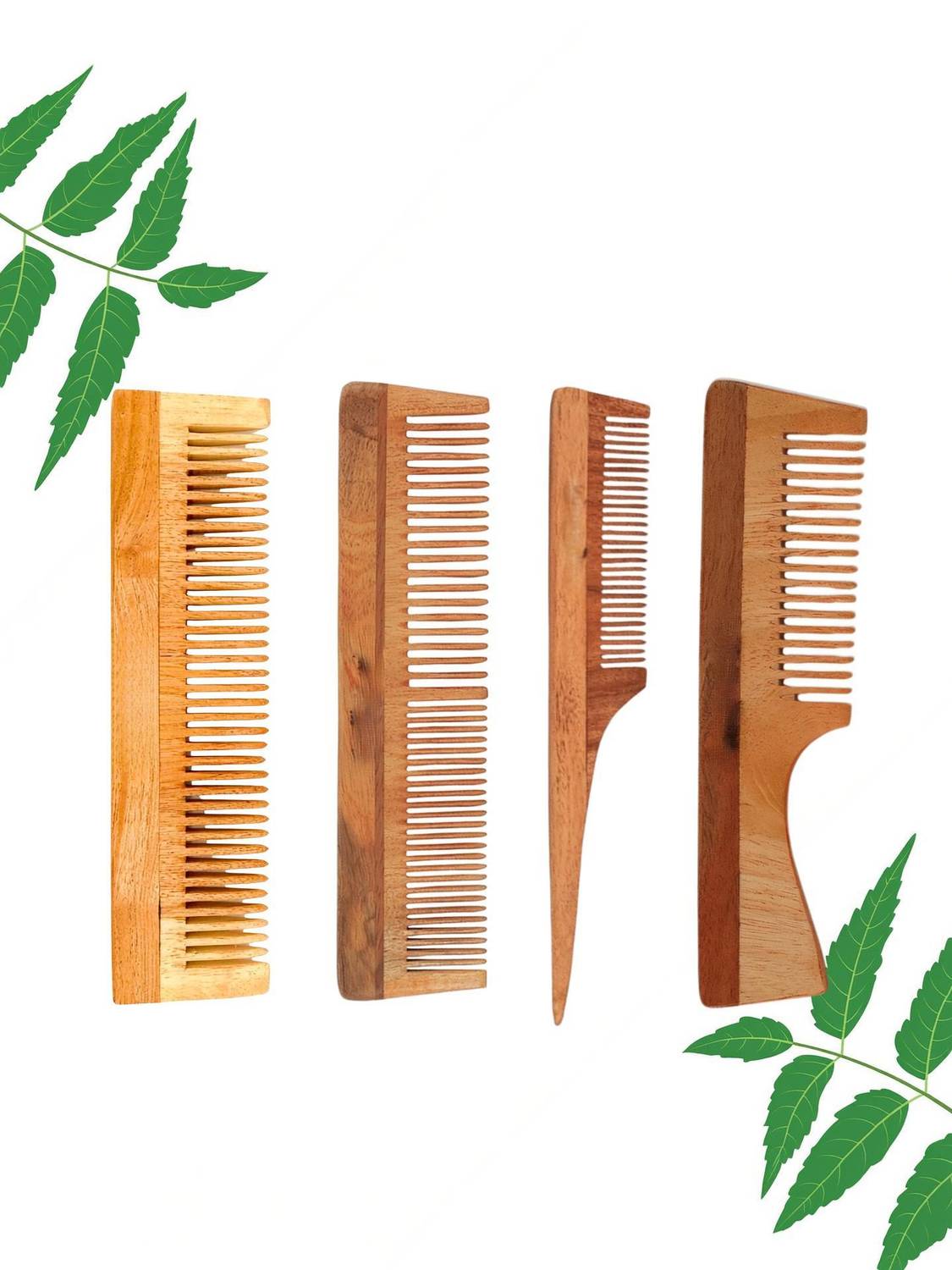 averX Kacchi Neem Wood Comb - Natural Haircare Infused with Neem Oil & Herbal Extracts