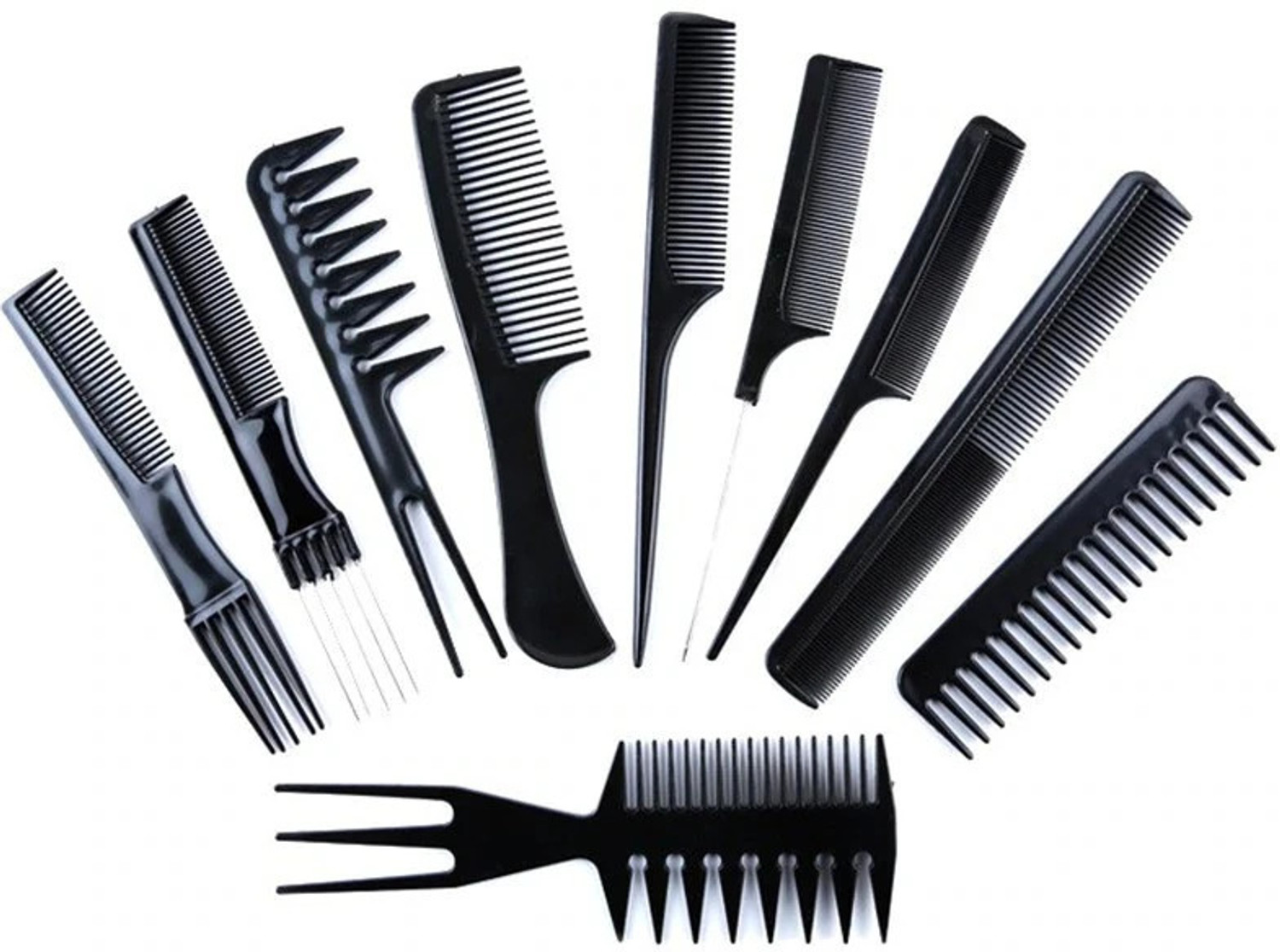 Image of Uchiha 10Pcs Pro Salon Hair Cut Styling Hairdressing Barbers Combs Brush Set