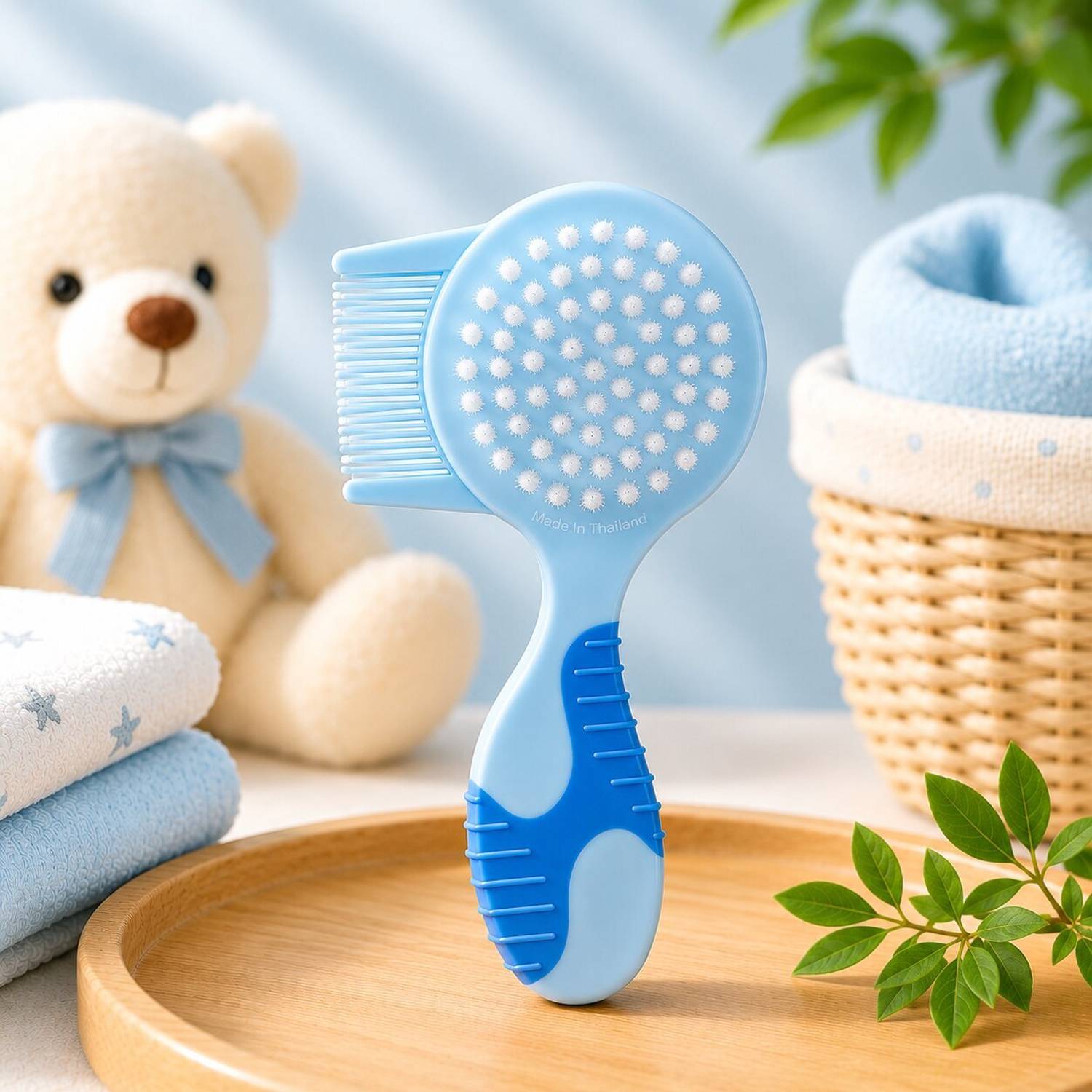 Adore Basics Twinz 2 in 1 Baby Brush & Comb Set -BPA Free- Ergonomic Design