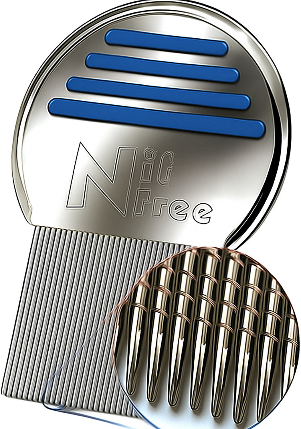 Image of RiKE 2 Pc Lice & Nit Removal Comb Set | Stainless Steel Fine Teeth & Anti-Slip Handle