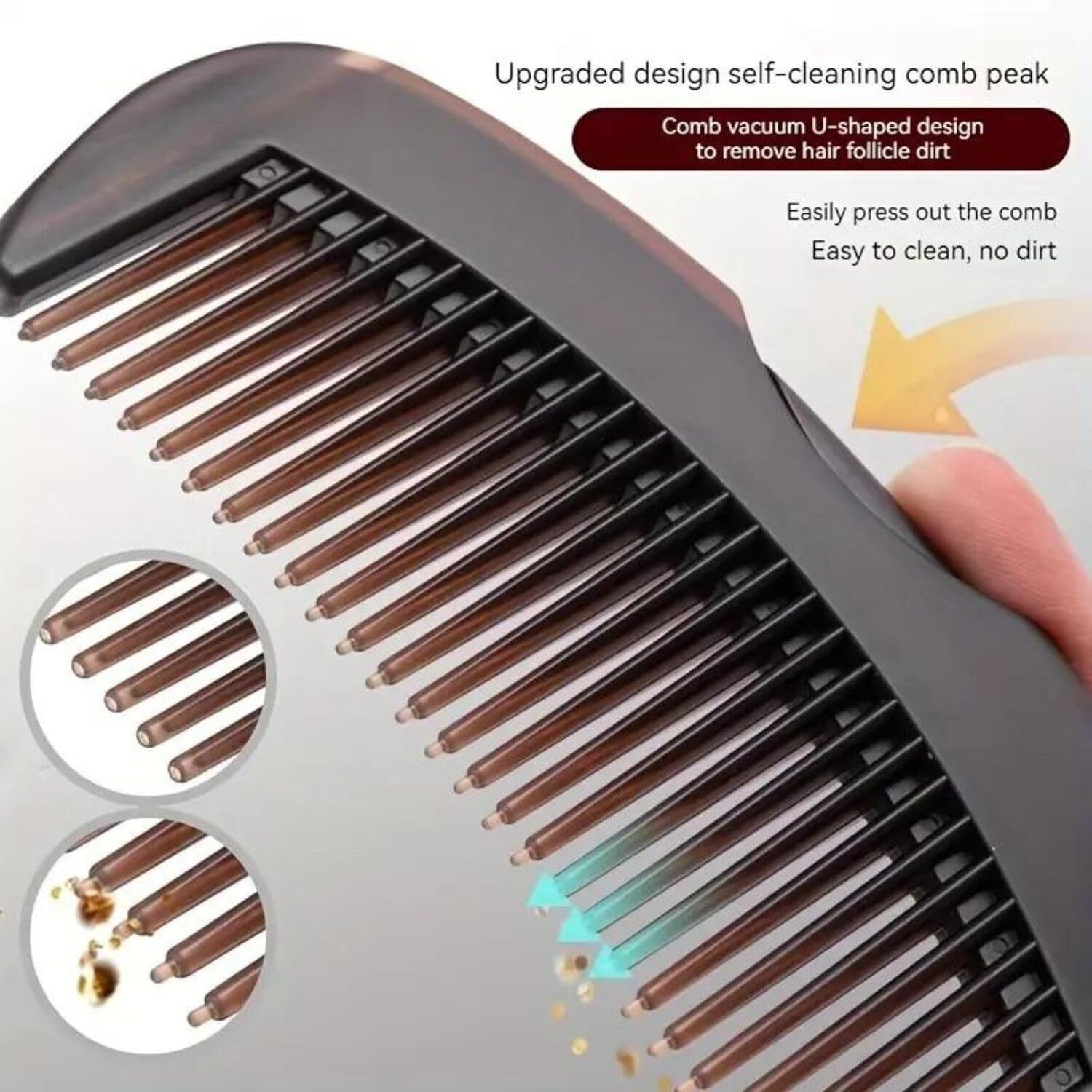 Image of SIMESTICH Hair Oil Applicator Comb with Liquid Dispensing Button | Scalp Massage Comb