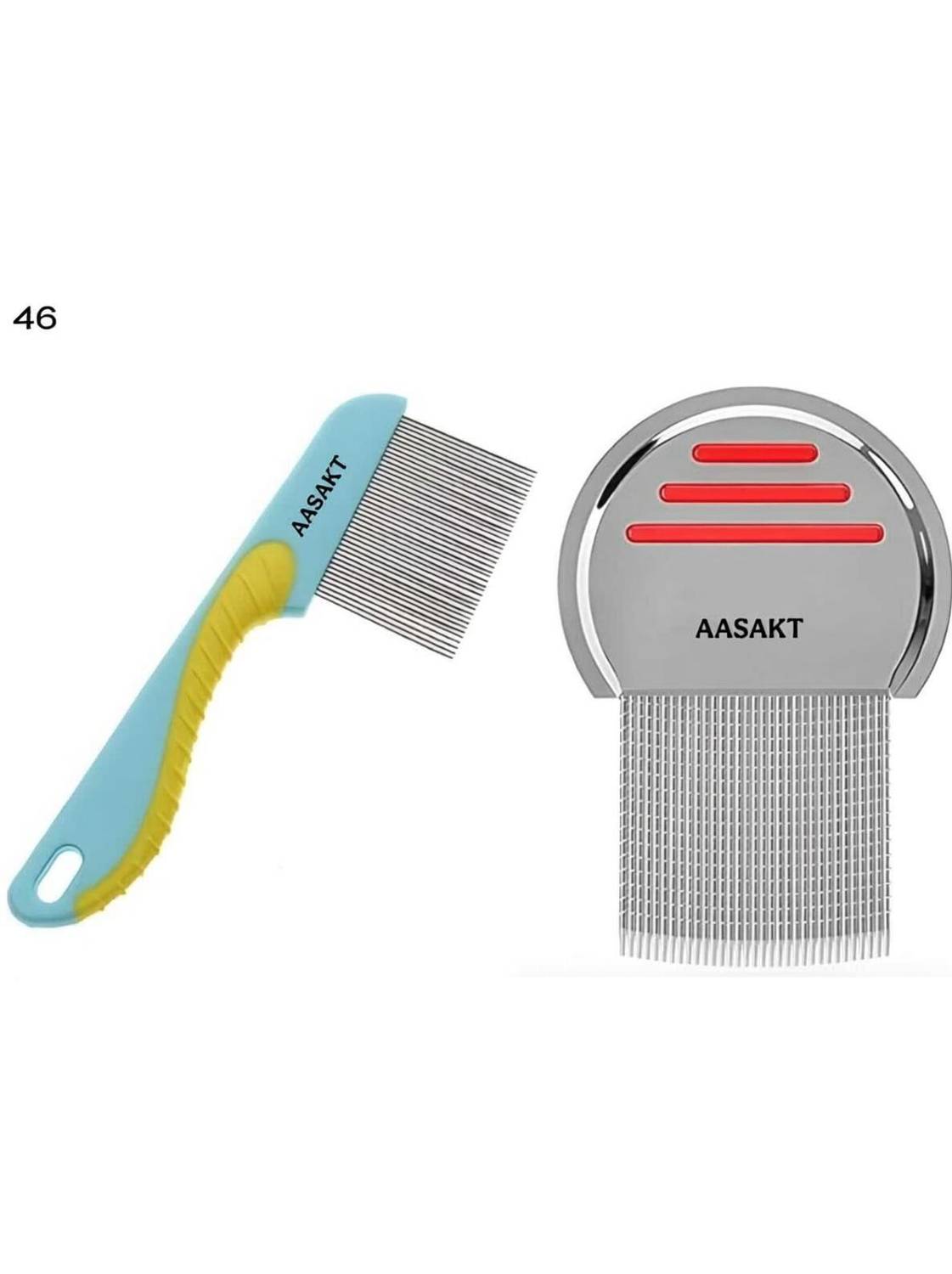 AASAKT Long Handle Stainless Steel Lice & Nit Removal Comb for Adults & Kids