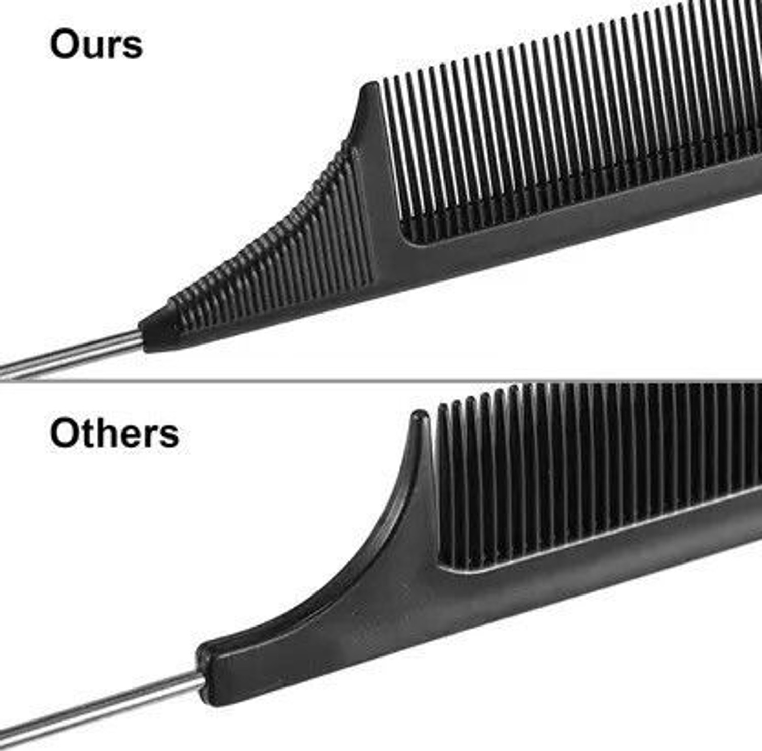 Image of AANU 1 Tail Comb - Carbon Fiber And Stainless Steel Pintail Comb For All Hair Types