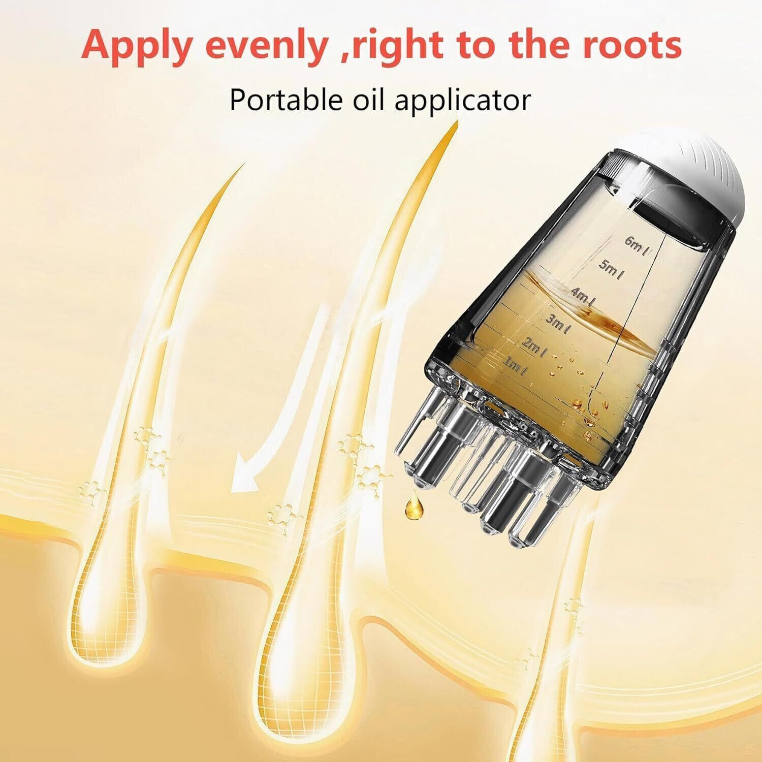 Image of EVANSHIIIMPEX 6ml Mini Portable Hair Oil Applicator Bottle with Scalp Massager Comb