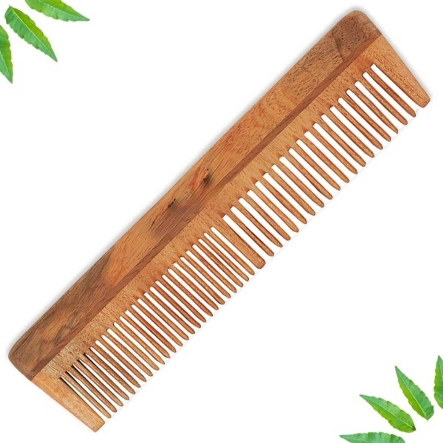 averX Kacchi Neem Wood Comb - Natural Haircare Infused with Neem Oil & Herbal Extracts