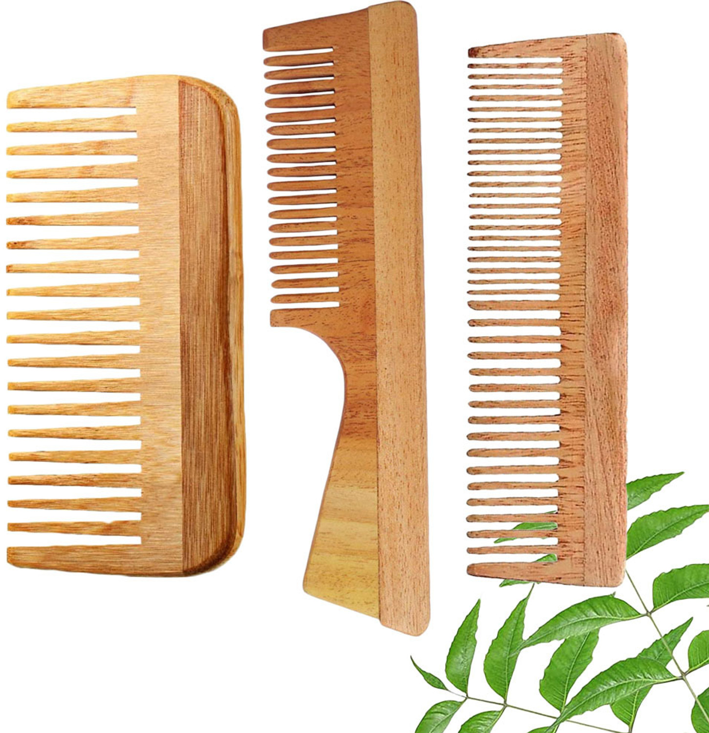 Image of DAUMI Ayurvedic Neem Wood Anti Dandruff Hair Comb ( pack of 3)