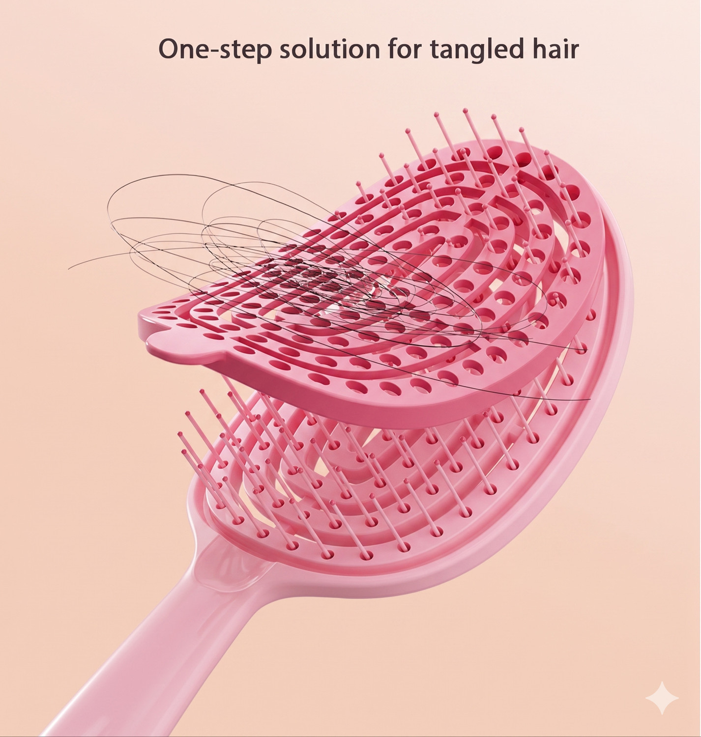 Image of The Dero Easy To Clean Detangling Hair Brush Curved Vented Hair Brush