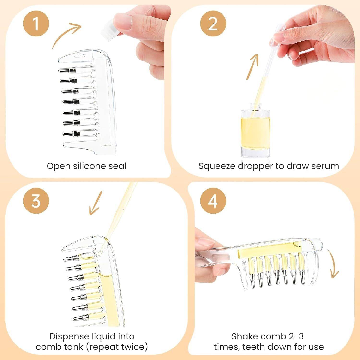 SKINTEGRA Scalp Oil Applicator Comb with 3 Scrunchies - Image 5