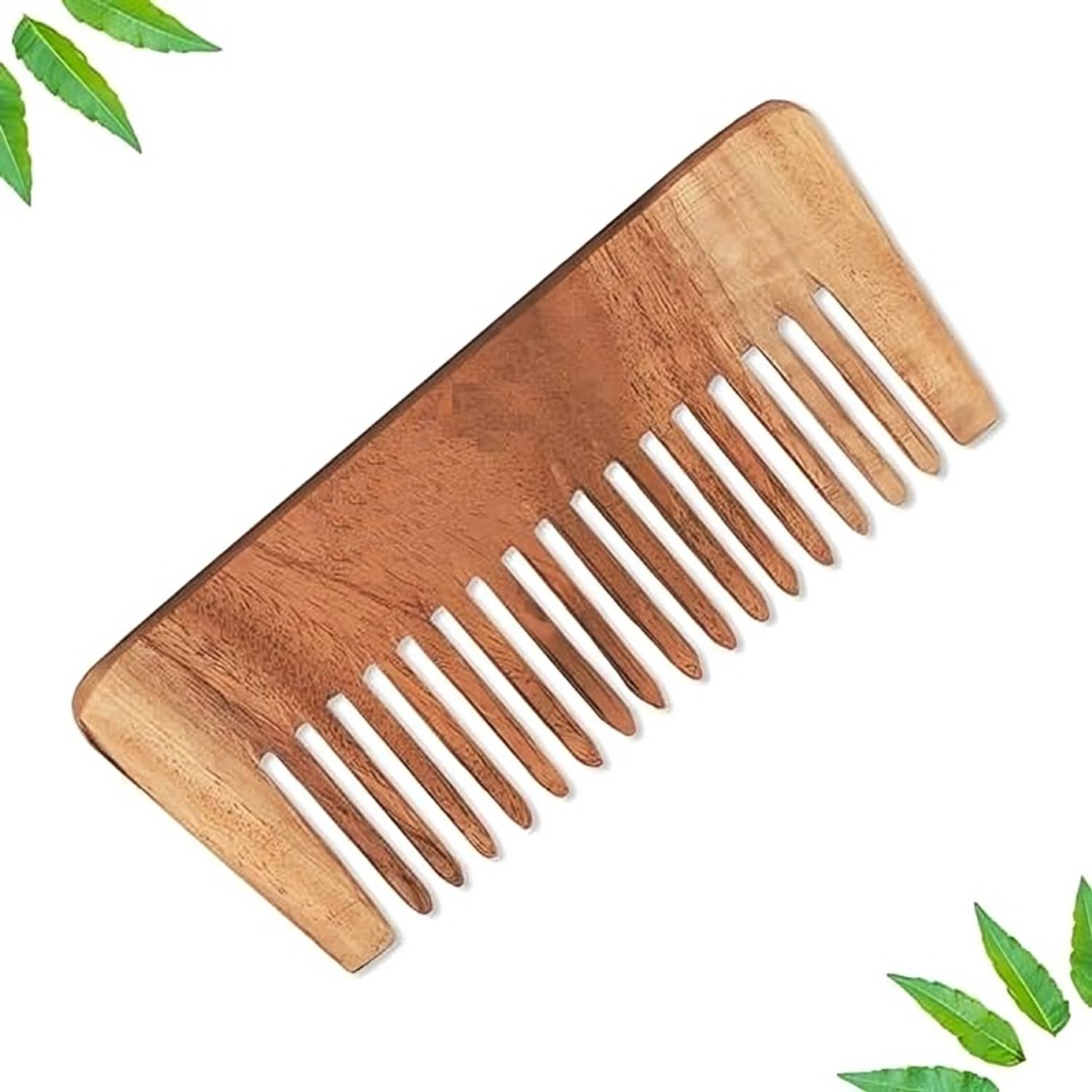 averX Kacchi Neem Wood Comb - Natural Haircare Infused with Neem Oil & Herbal Extracts