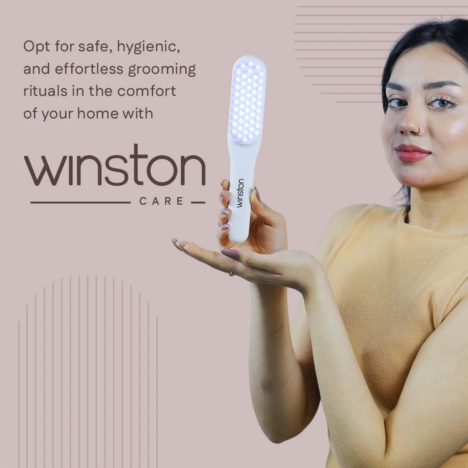 Image of Winston Rechargeable Led Comb for Hair Therapy and Growth for Men and Women - White