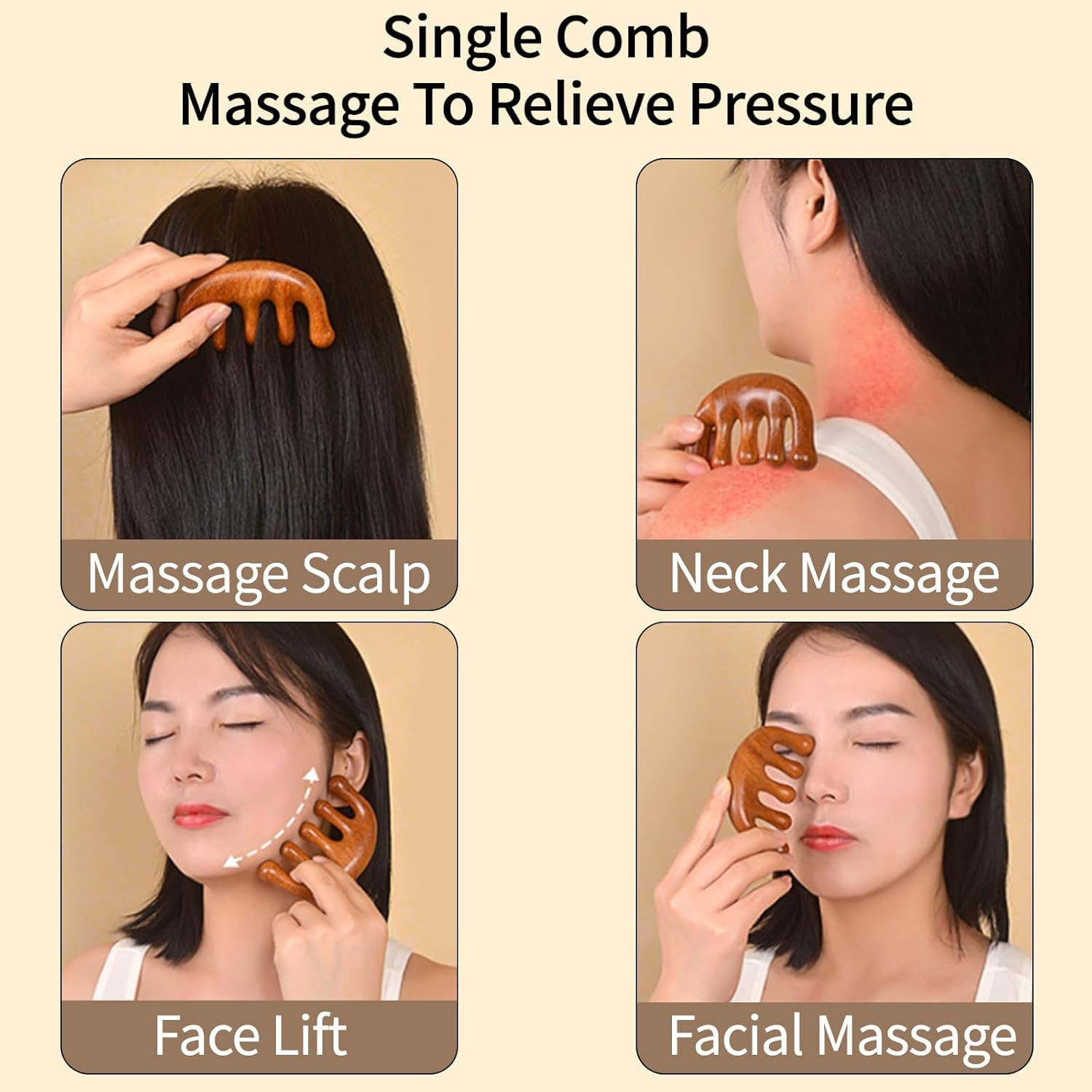 Image of GOSK Enterprise Wood Scalp Massager Comb For Hair Growth Hair Accessories Hair Care Comb